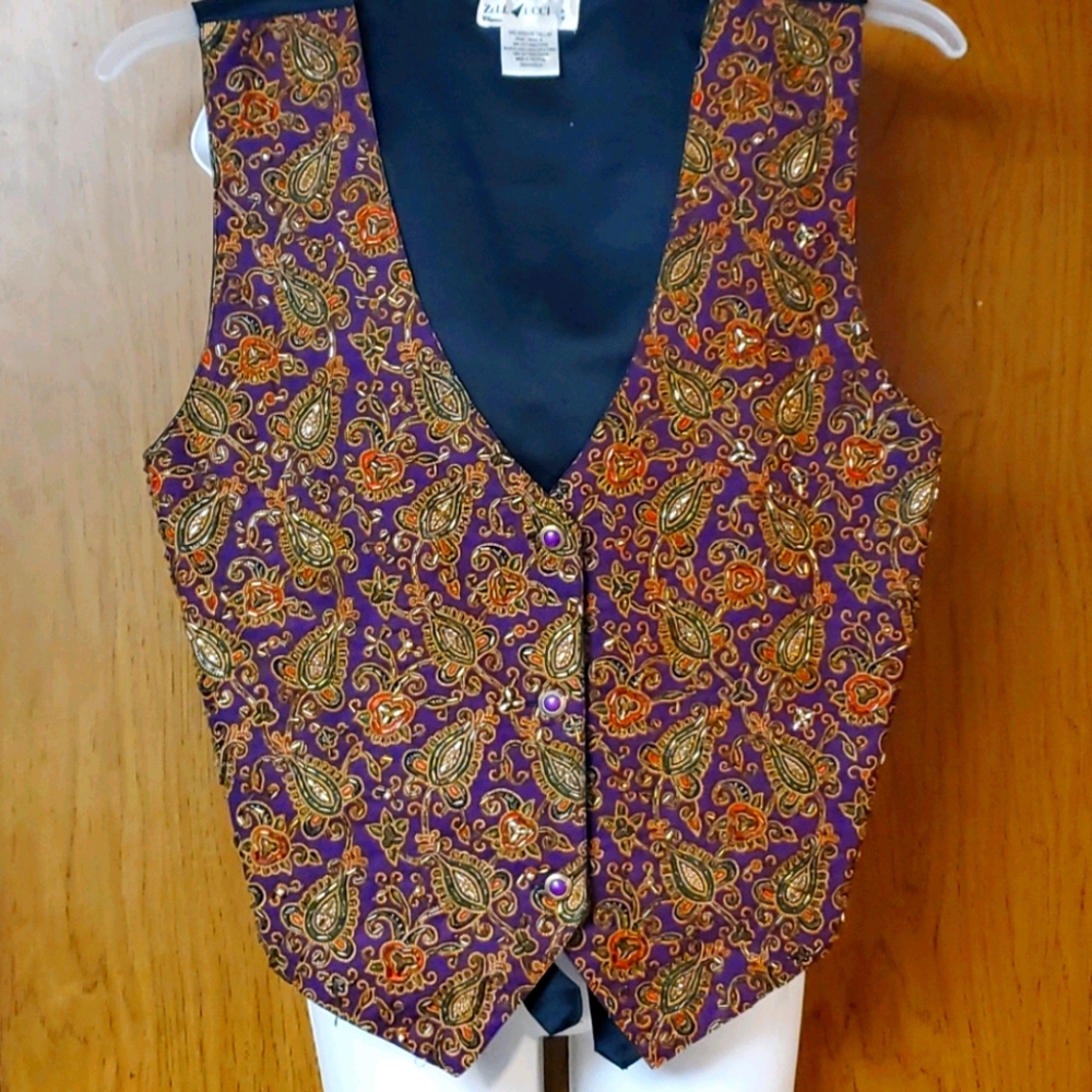 Vintage Beaded Pasley Western Vest